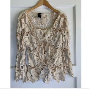 Cama Sol - lt weight crochet cardigan size: Small